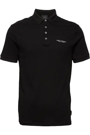 Armani Exchange Polo Shirt Tops Polos Short-sleeved Black
