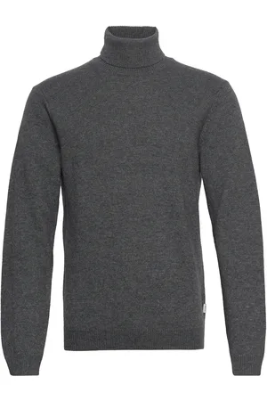 Casual Friday Cfkarl Roll Neck Bounty Knit Tops Knitwear Turtlenecks Grey