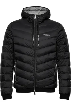 Armani Exchange Down Jackets Vuorillinen Takki Topattu Takki Black