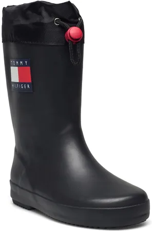 Tommy Hilfiger Toggle Drawstring Rain Boots Shoes Rubberboots High Rubberboots Black