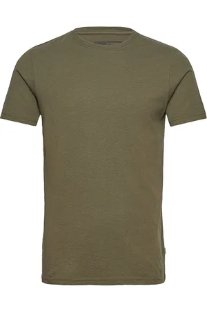 Solid Sdrock Ss Tops T-shirts Short-sleeved Khaki Green