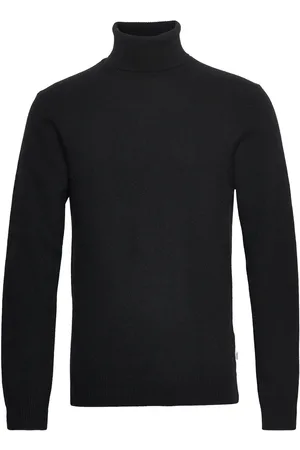 Casual Friday Cfkarl Roll Neck Bounty Knit Tops Knitwear Turtlenecks Black