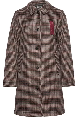 Scotch&Soda Naiset Villakangastakit - Bonded Classic Wool-Blend Tailored Coat Outerwear Coats Winter Coats Monivärinen/Kuvioitu