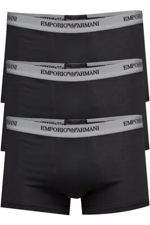 Emporio Armani Mens Knit 3-Pack Trunks Bokserit Black