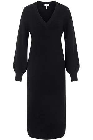 Object Objmalena L/S Knit Dress Noos Maksimekko Juhlamekko Black