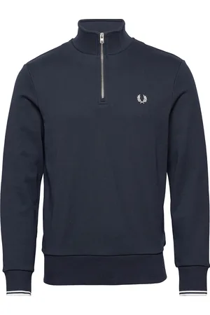 Fred Perry Half Zip Sweatshirt Tops Sweat-shirts & Hoodies Sweat-shirts Blue