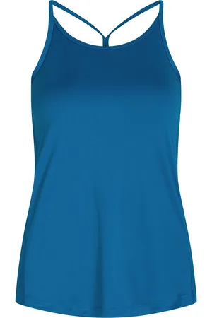 ZEBDIA Women Sports Strap Top Sport T-shirts & Tops Sleeveless Blue