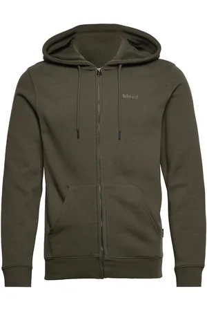 Blend Bhdownton Zipthrough Tops Sweat-shirts & Hoodies Hoodies Khaki Green
