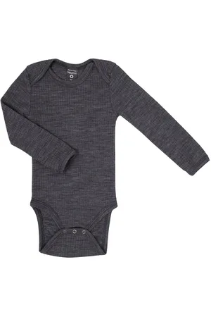 Smallstuff Body Ls, Dark Grey Drop Needle, Merino Wool Pitkähihainen Body Grey