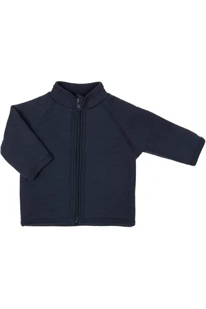 Smallstuff Cardigan, Merino Wool W. Zipper, Navy Outerwear Fleece Outerwear Fleece Jackets Navy