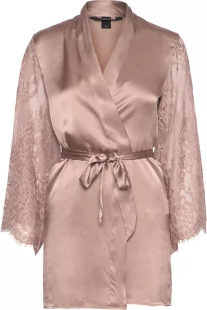 Hunkemöller Naiset Kimonot - Kimono Silk Lace Sleeve Lingerie Kimonos Vaaleanpunainen