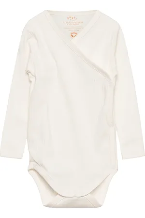 Copenhagen Colors Baby Rib Jersey Body Crossover W. Longsleeve Bodies Wrap Bodies Cream
