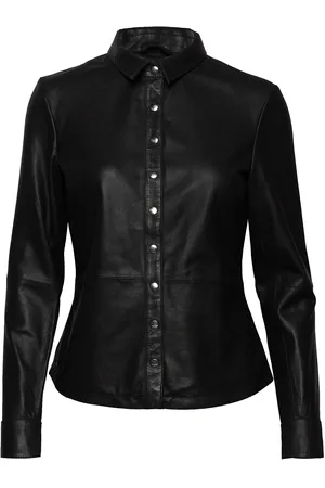 DEPECHE Shirt W/Buttons Tops Shirts Long-sleeved Black