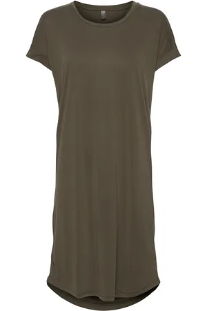 Culture Cukajsa T-Shirt Dress Polvipituinen Mekko Khaki Green
