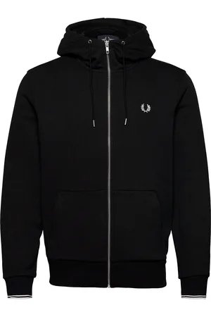 Fred Perry Hooded Zip Sweatshirt Tops Sweat-shirts & Hoodies Hoodies Black