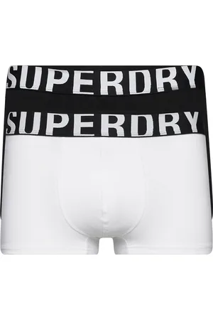 Superdry Trunk Dual Logo Double Pack Bokserit White