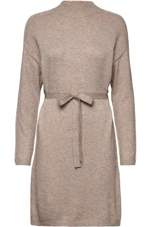 ONLY Onlleva Ls Belt Dress Ex Knt Lyhyt Mekko Beige