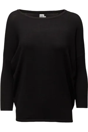 Saint Tropez A2561, Milasz R-Neck Pullover Tops Knitwear Jumpers Black