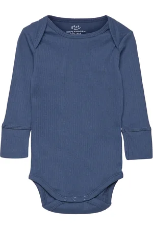 Copenhagen Colors Rib Jersey Long Sleeve Body Bodies Long-sleeved Blue
