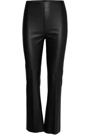 Soaked in Luxury Slkaylee Pu Kickflare Pants Bottoms Trousers Leather Leggings-Housut Black