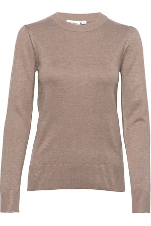 Saint Tropez Milasz Pullover Tops Knitwear Jumpers Beige