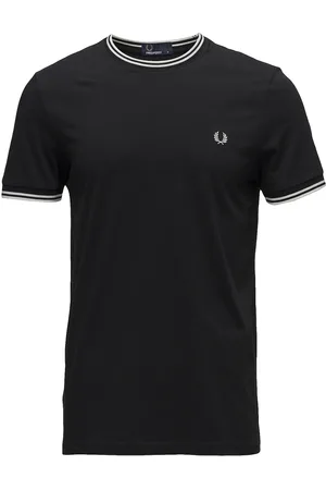 Fred Perry Twin Tipped T-Shirt Designers T-shirts Short-sleeved Black