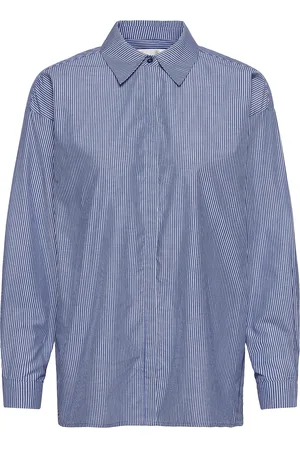 My Essential Wardrobe 03 The Shirt Tops Shirts Long-sleeved Blue