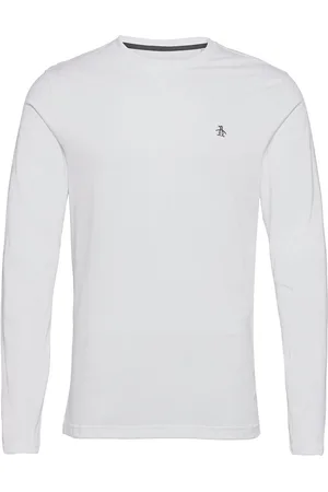 Original Penguin Small Logo Long Sleeve T-Shirt Tops T-shirts Long-sleeved White