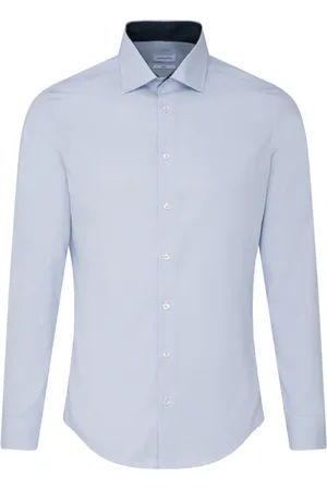 Seidensticker Cityhemden 1/1 Arm Tops Shirts Business Blue
