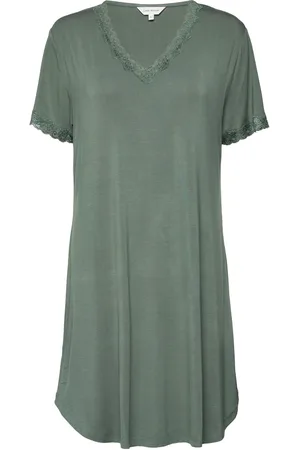 Lady Avenue Bamboo Short Sleeve Nightdress With Yöpaita Green