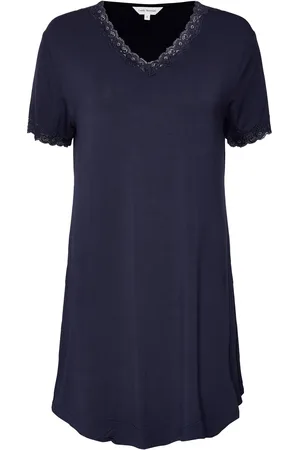 Lady Avenue Bamboo Short Sleeve Nightdress With Yöpaita Blue