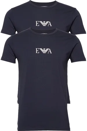 Emporio Armani Mens Knit 2Pack T-Sh Tops T-shirts Short-sleeved Navy