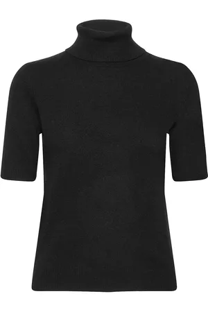 Davida Cashmere Turtleneck T-Shirt Tops Knitwear Turtleneck Black