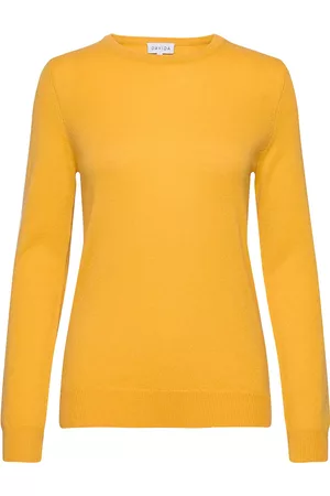 Davida Cashmere Basic O-Neck Sweater Villapaita Keltainen