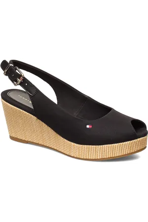 Tommy Hilfiger Iconic Elba Sling Back Wedge Kiilakorkokengät Black