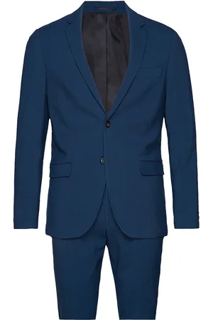 Lindbergh Plain Mens Suit - Normal Length Puku Navy