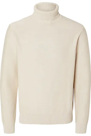 SELECTED Slhaxel Ls Knit Roll Neck W Tops Knitwear Turtlenecks Beige