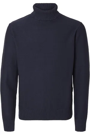SELECTED Slhaxel Ls Knit Roll Neck W Tops Knitwear Turtlenecks Navy