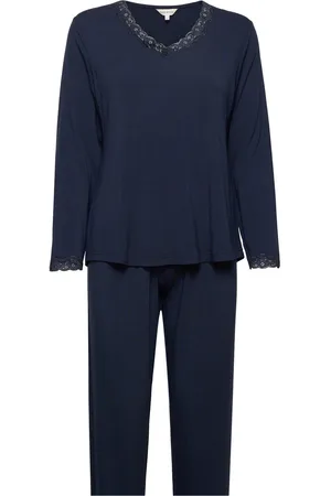 Lady Avenue Bamboo Long Sleeve Pyjamas With Lac Pyjama Navy