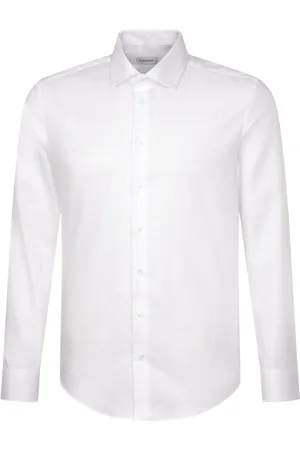 Seidensticker Business Kent Tops Shirts Tuxedo Shirts White