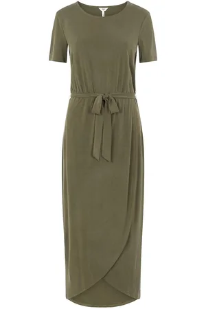 Object Objannie Nadia S/S Dress Polvipituinen Mekko Khaki Green