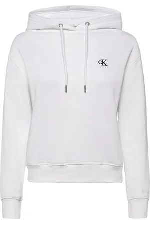 Calvin Klein Ck Embroidery Hoodie Tops Sweat-shirts & Hoodies Hoodies White