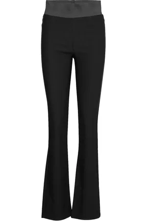 Freequent High-Waisted Bootcut Pants With Broad Elasticated Edge At The Waist. The Pants H Bottoms Trousers Flared Black