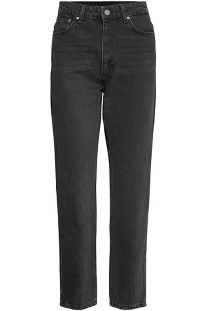 Gestuz Denagz Hw Mom Jeans Bottoms Jeans Straight-regular Black