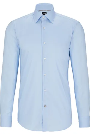 HUGO BOSS H-Hank-Kent-C1-214 Tops Shirts Tuxedo Shirts Blue