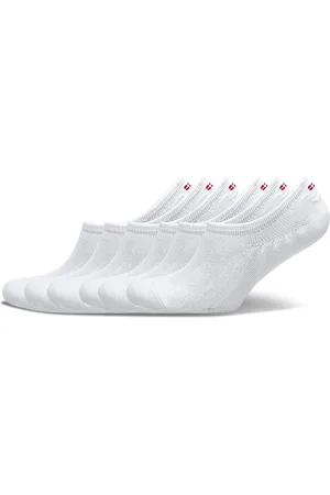 DANISH ENDURANCE No-Show Bamboo Socks 6-Pack Sport Socks Footies-ankle Socks White