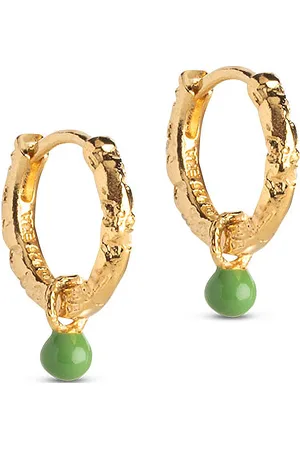 Enamel Hoops, Belle Accessories Jewellery Earrings Hoops Green