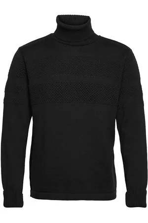 Mads Norgaard Wool Klemens Knit Tops Knitwear Turtlenecks Black