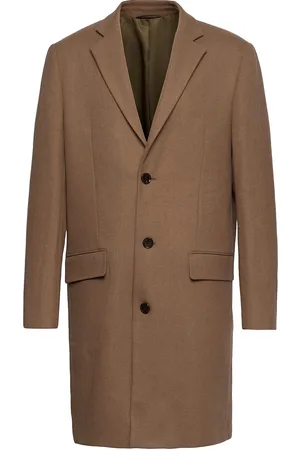 Lindbergh Recycled Wool Coat Villakangastakki Pitkä Takki Brown