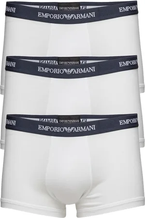 Emporio Armani Mens Knit 3-Pack Trunks Bokserit White